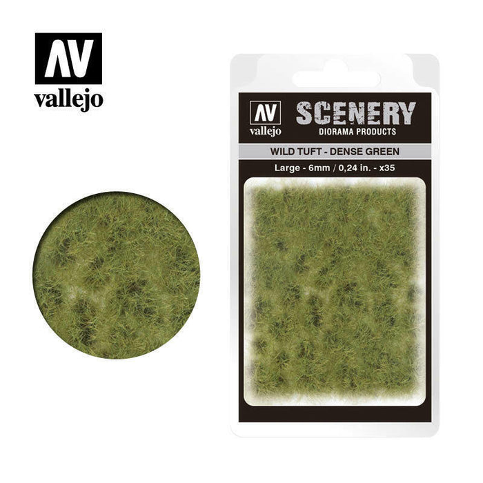 Vallejo WILD TUFT DENSE GREEN LARGE, 6MM, 35 UNITS Tuft - TISTA MINIS