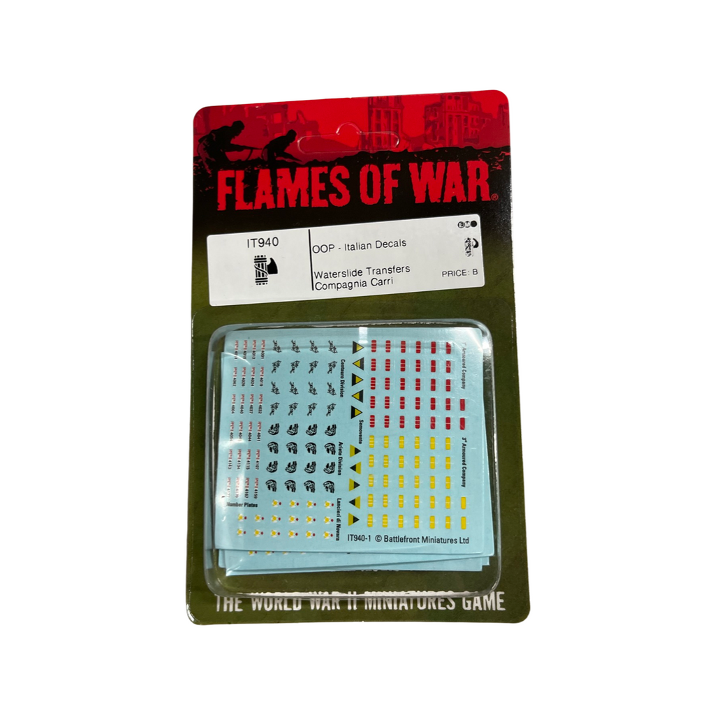 Flames of War	Italian Decals New - Tistaminis