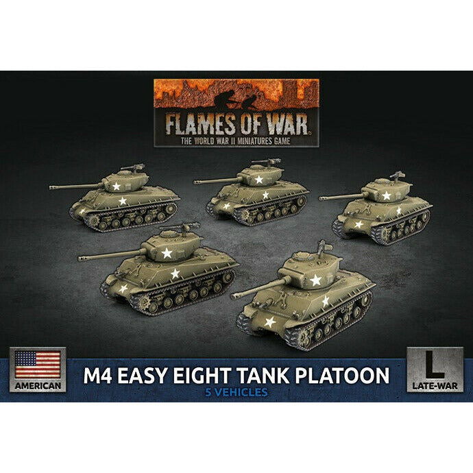 Flames of War American	M4 Easy Eight (76mm) (x5 Plastic) Nov 20th Pre-Order - Tistaminis