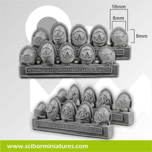 Scibor Miniatures Spartans Small Shoulder Pads (10) New - TISTA MINIS