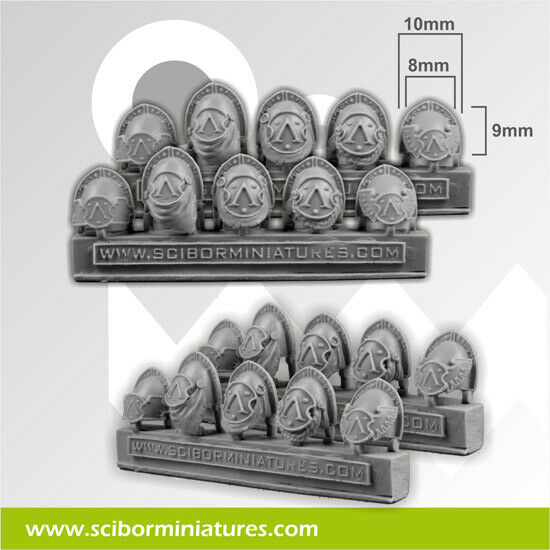 Scibor Miniatures Spartans Small Shoulder Pads (10) New - TISTA MINIS