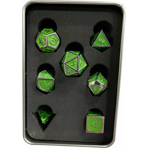 Metal Dungeons and Dragons Dice - Lime Green - Tistaminis