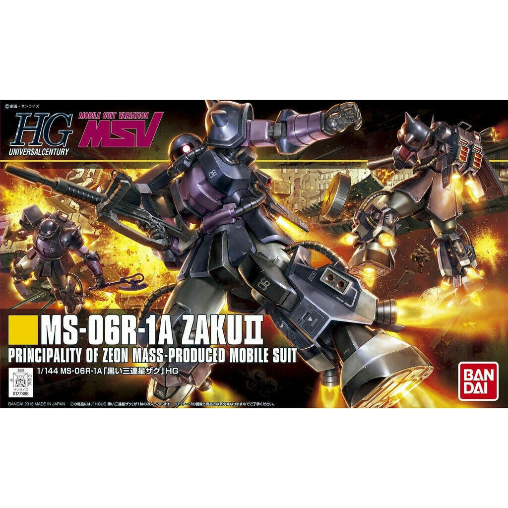 Bandai Gundam HGUC 1/144 #151 MS-06R-1A Zaku II Black Tristars New - Tistaminis
