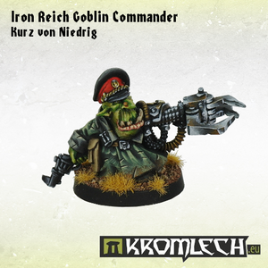 Kromlech Iron Reich Goblin Commander Kurz von Niedrig New - TISTA MINIS