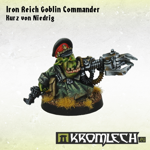 Kromlech Iron Reich Goblin Commander Kurz von Niedrig New - TISTA MINIS