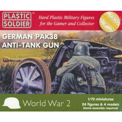 Plastic Soldier Company WW2G20003 1/72ND GERMAN PAK 38 ANTI TANK GUN New - TISTA MINIS