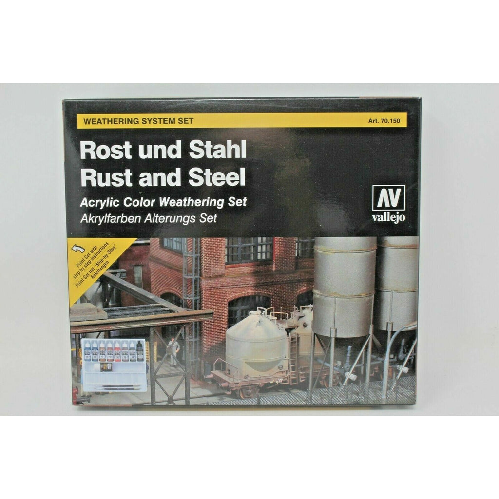 Vallejo Rust And Steel Acrylic Color Weathering Set (9PC/SET) VAL70150 | TISTAMINIS
