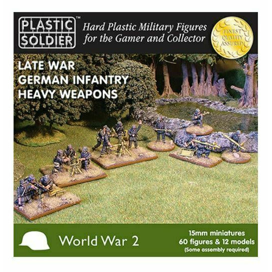 Plastic Soldier Company 15MM LATE WAR GERMAN HEAVY WEAPONS 60 pcs New - TISTA MINIS