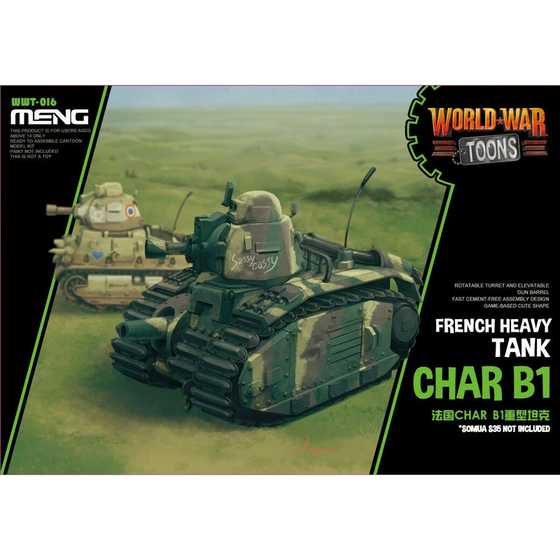 MENG WWT-016 FRENCH HEAVY TANK CHAR B1 WORLD WAR TOONS New - TISTA MINIS