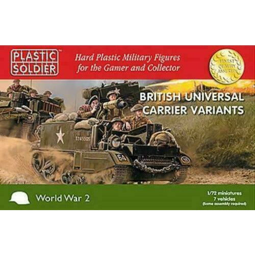 Plastic Soldier WW2V20033 1/72 BRITISH UNIVERSAL CARRIER VARIANT-7 VEHICHLES New - TISTA MINIS