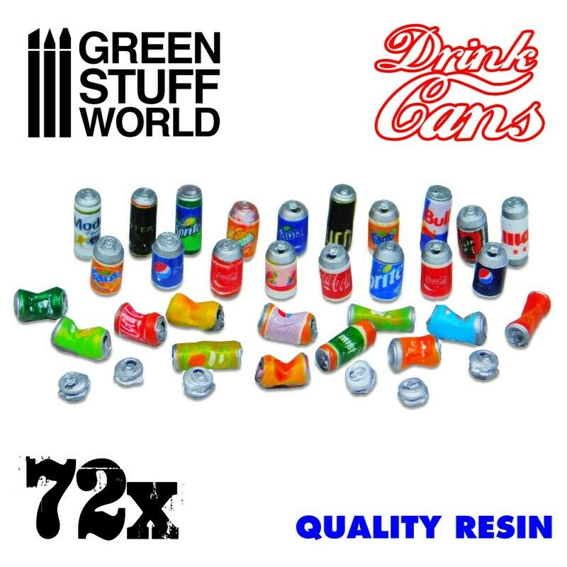 Green Stuff World 72x Resin Drink Cans New - TISTA MINIS