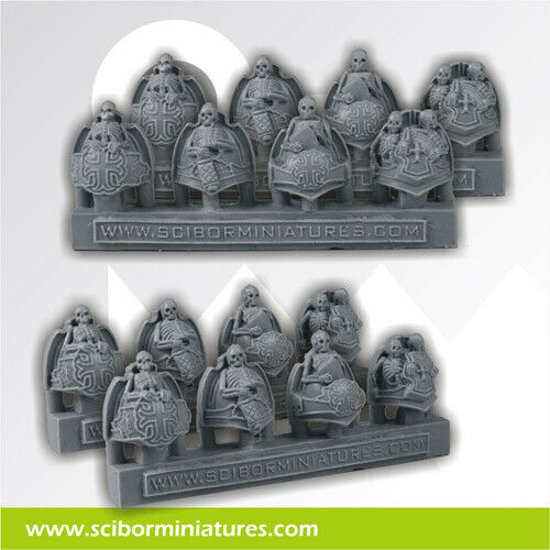 Scibor Miniatures Templar Skeleton Shoulder Pads (8) New - TISTA MINIS