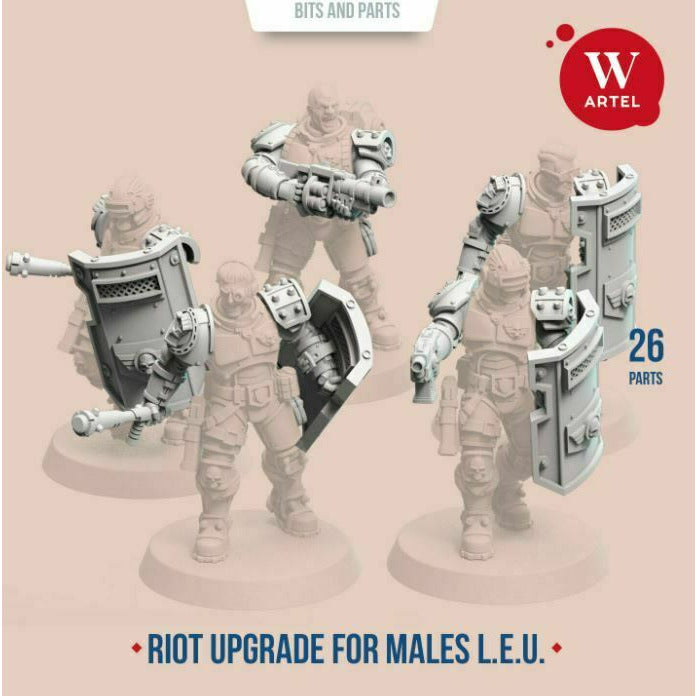 Artel Miniatures - L.E.U. Riot Control Upgrade Kit for Males New - TISTA MINIS