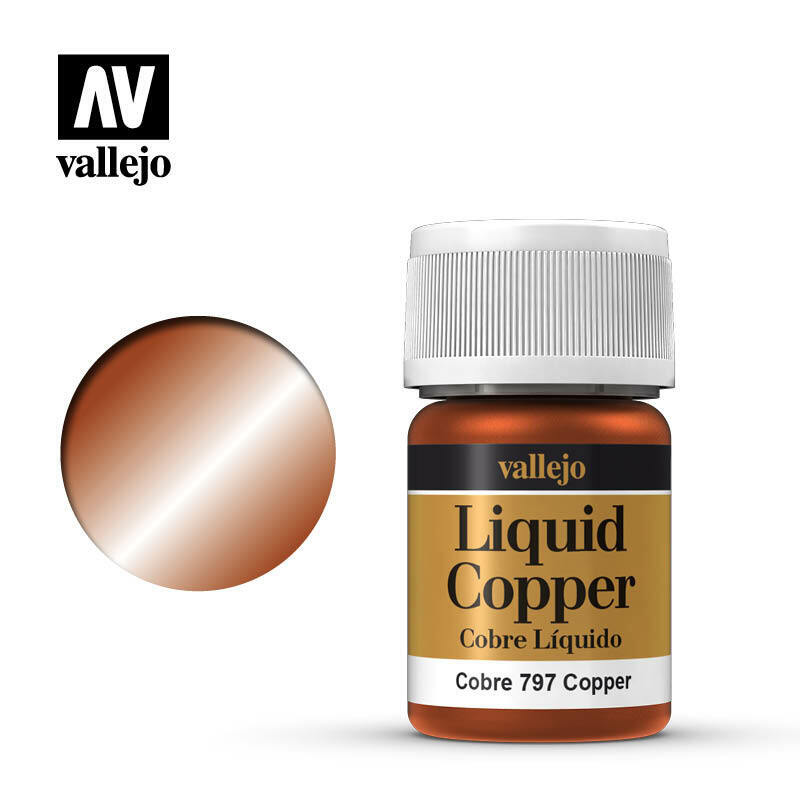 Vallejo Metal Colour Paint - Copper Liquid Copper 35ml (70.797) - Tistaminis