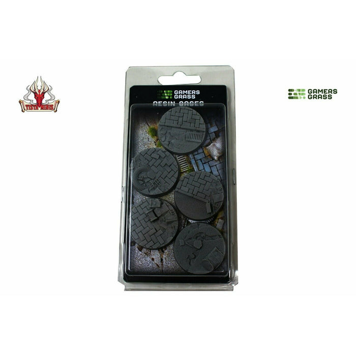 Gamers Grass Urban Warfare Resin Bases Round 40mm (x5) New - TISTA MINIS