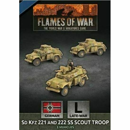 Flames of War Sd Kfz 221 and 222 SS Scout Troop New - TISTA MINIS