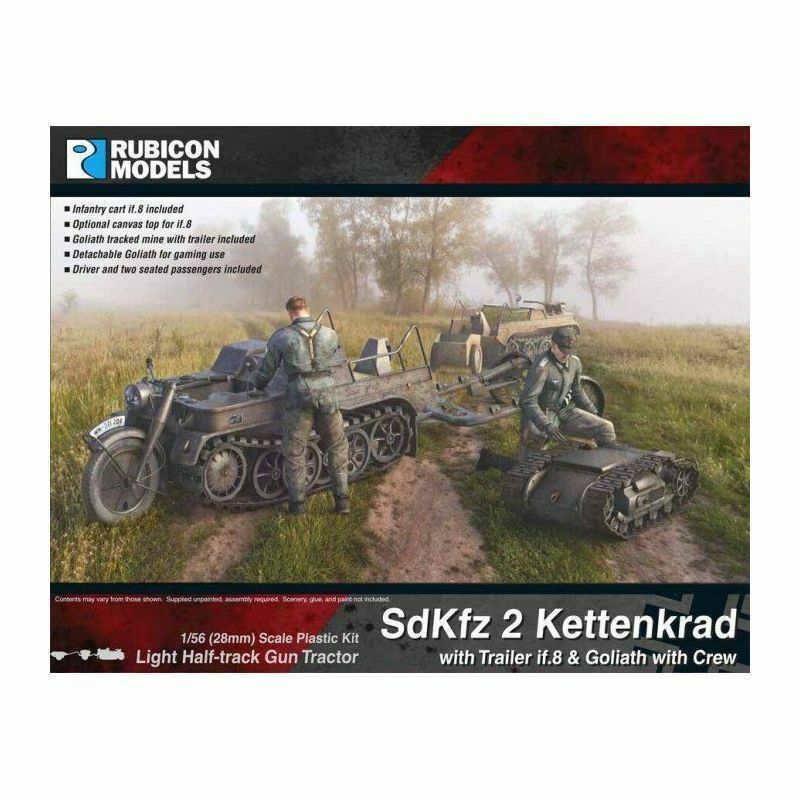 Rubicon German SdKfz 2 Kettenkrad with Trailer if.8 & Goliath with Crew New - Tistaminis