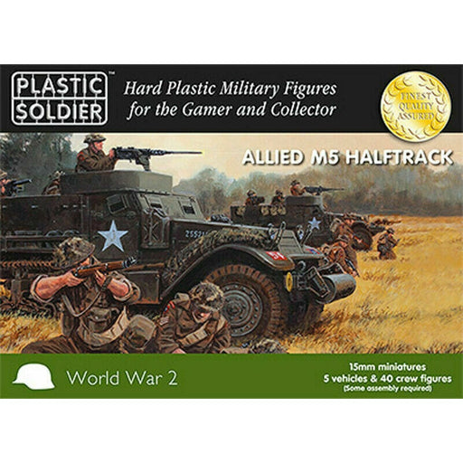 Plastic Soldier Company 15MM M3 HALFTRACK 5 UNITS + 40 FIGS New - TISTA MINIS