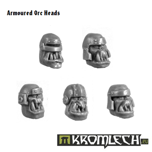 Kromlech Armoured Orc Heads New - TISTA MINIS