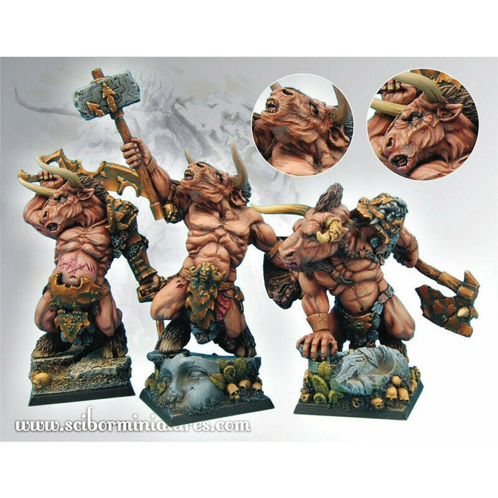 Scibor Miniatures 28mm/30mm Minotaurs Warriors Set New - TISTA MINIS