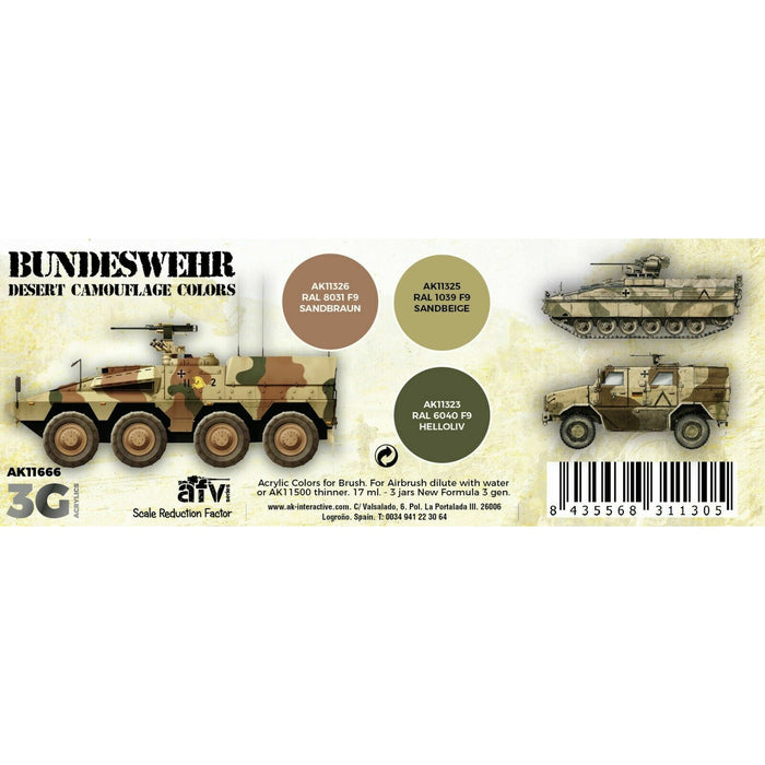 AK Interactive 3G Bundeswehr Desert Colors New - Tistaminis