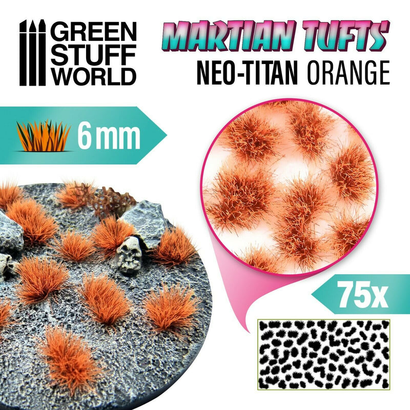 Green Stuff World Martian Tufts 6mm - NEO-TITAN ORANGE New - Tistaminis