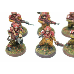 Warhammer Imperial Guard Cadian Shock Troopers With Flamer Well Painted JYS16 - Tistaminis