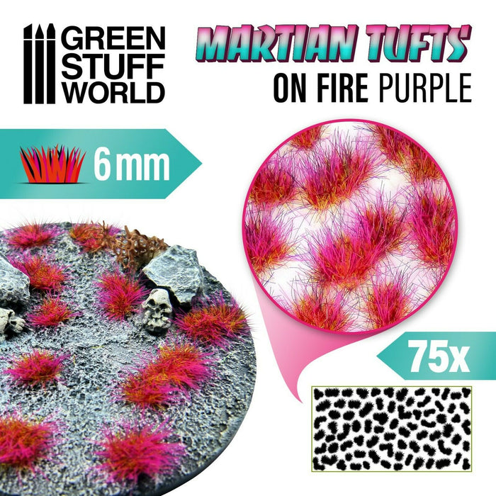 Green Stuff World Martian Tufts 6mm - ON FIRE PURPLE New - Tistaminis