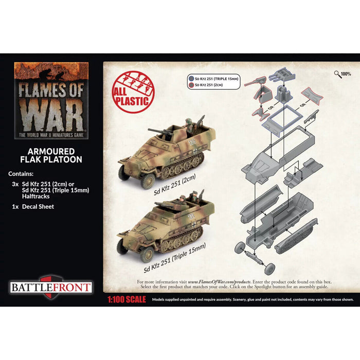 Flames of War	Armoured Flak Platoon (3x Plastic) July 9th Pre-Order - Tistaminis