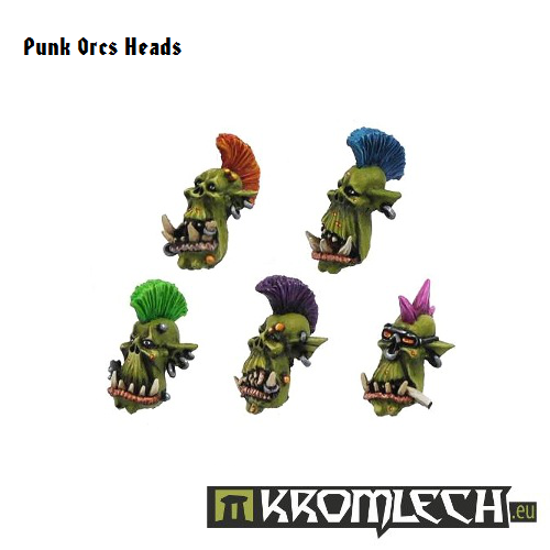 Kromlech Punk Orcs Heads New - TISTA MINIS