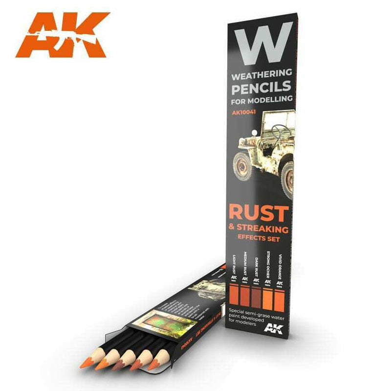 AK Interactive Watercolor Pencil Set Rust And Streaking New - TISTA MINIS