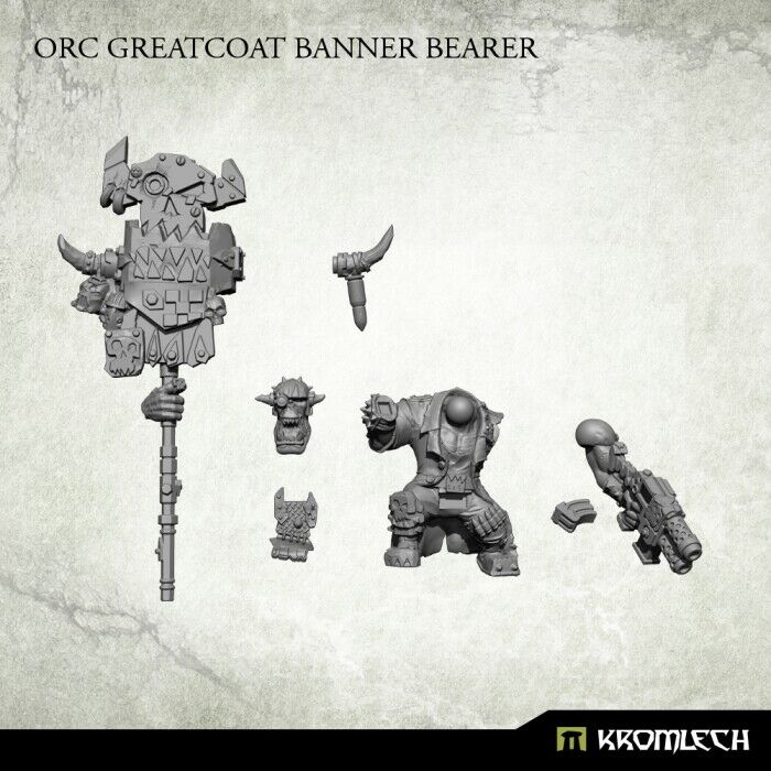 Kromlech Orc Greatcoat Banner Bearer New - TISTA MINIS