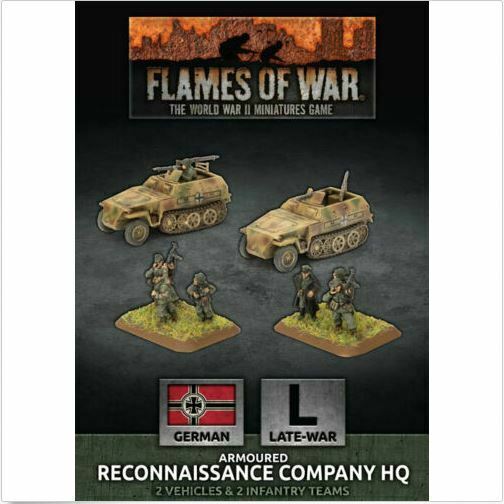 Flames of War German Armoured Reconnaissance Company HQ (x2 Plastic) New - TISTA MINIS