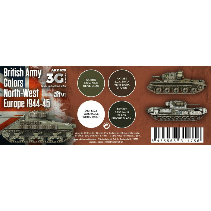 AK Interactive 3G British Army Colors North-West Europe 1944-45 New - Tistaminis