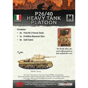 Flames of War Italian P26/40 (75mm) Tanks (x4) New - Tistaminis