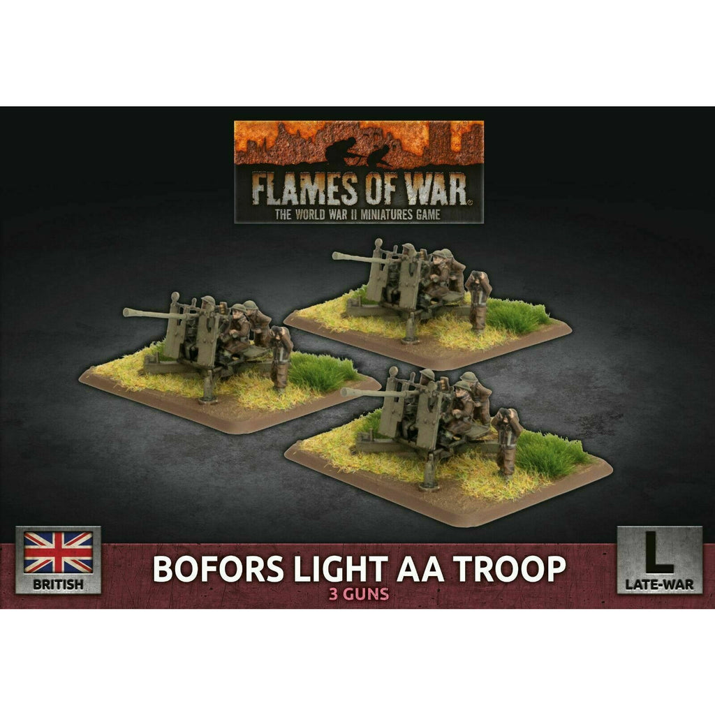 Flames of War British Bofors Light AA Troop (x3 Plastic) New - TISTA MINIS
