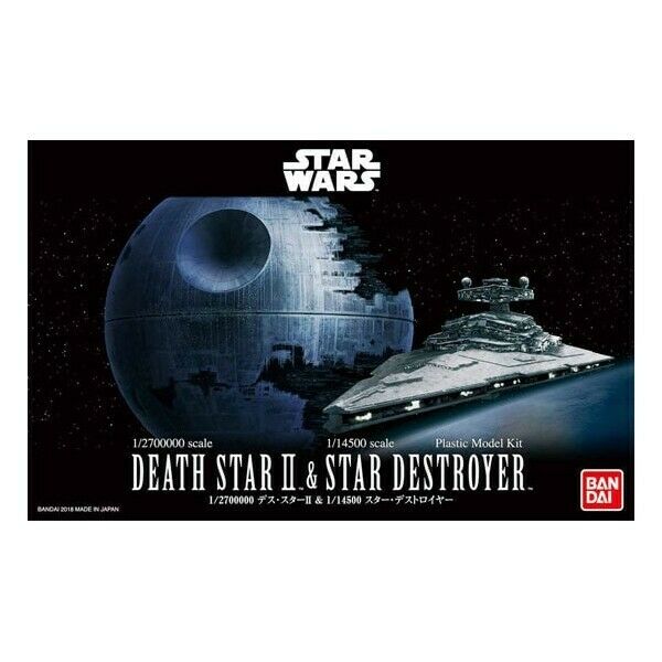 Bandai 1/2,700,000 DEATH STAR II & 1/14,500 STAR DESTROYER New - Tistaminis