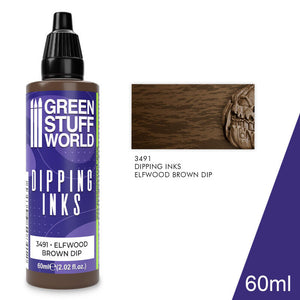Green Stuff World Dipping ink 60 ml - ELFWOOD BROWN DIP New - Tistaminis