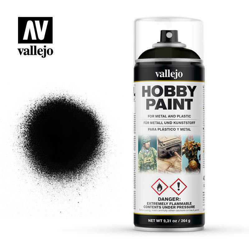 Vallejo Spray Paint Hobby Primer Black New - TISTA MINIS