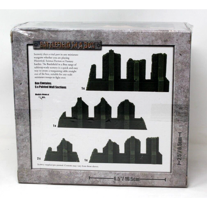 Battlefield In A Box: Gothic Battlefields: Ruined Walls - Malachite (x5) New - Tistaminis