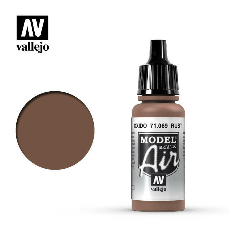 Vallejo Model Air Paint Rust (Metallic) (6/Bx) (71.069) - Tistaminis