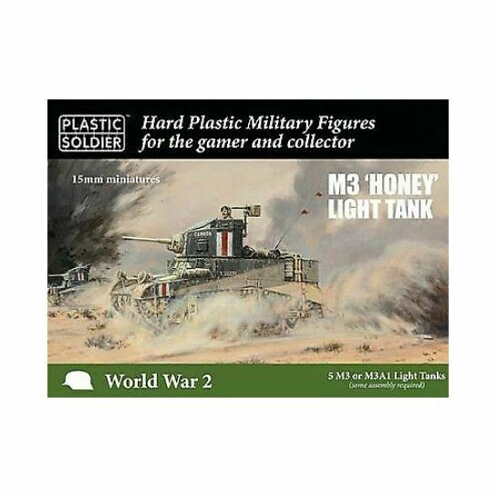 Plastic Soldier Company 15mm BRITISH STUART I HONEY LIGHT TANK New - TISTA MINIS