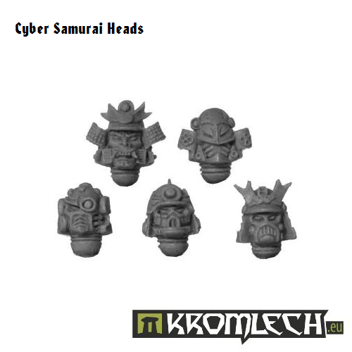 Kromlech Cyber Samurai Heads (10) New - TISTA MINIS