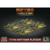 Flames of War British 17 pdr Anti-Tank Platoon (x4 Plastic) New - TISTA MINIS