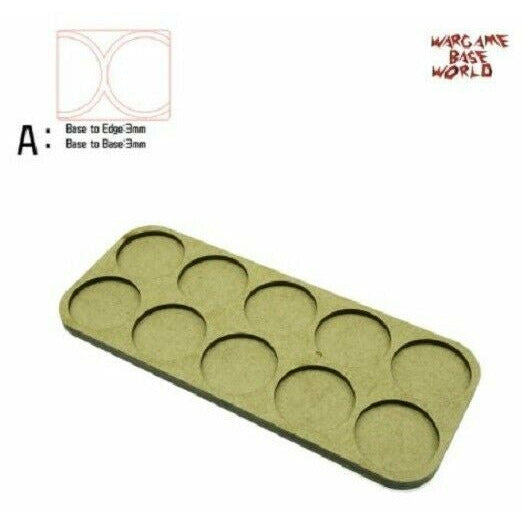 Warhammer Hobby Model  Movement Tray - 10 bases 32mm Round MDF - TISTA MINIS