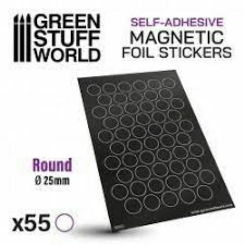 Green Stuff World Round Magnetic Sheet SELF-ADHESIVE - 25mm New - Tistaminis