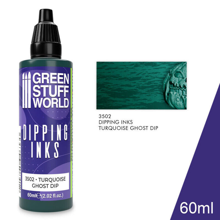 Green Stuff World Dipping ink 60 ml - TURQUOISE GHOST DIP New - Tistaminis