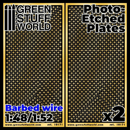 Green Stuff World Photo-etched Plates - Barbed Wire New - TISTA MINIS