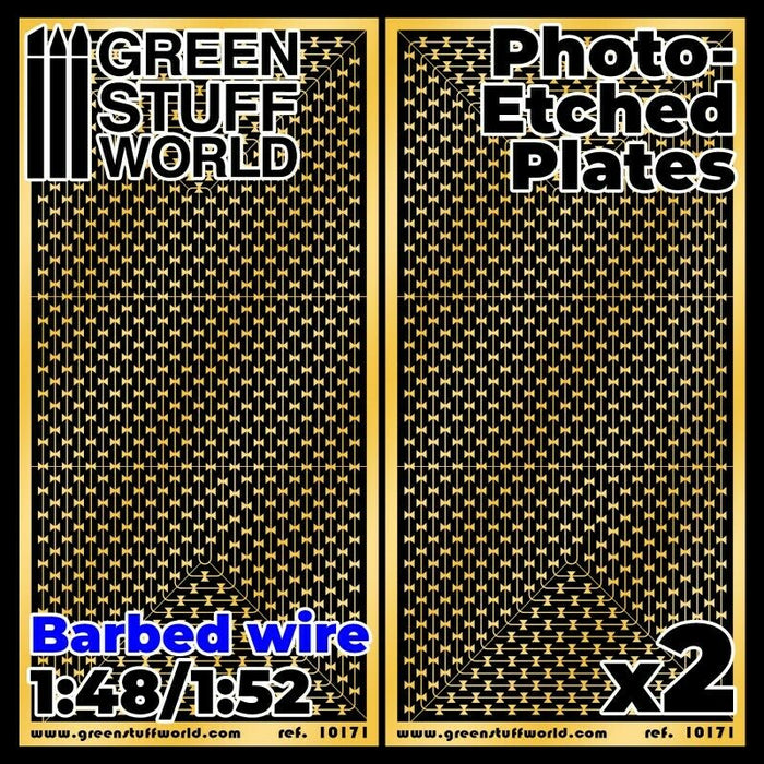 Green Stuff World Photo-etched Plates - Barbed Wire New - TISTA MINIS