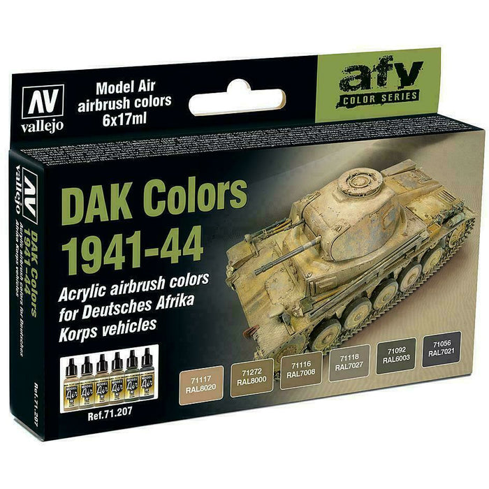 Vallejo VAL71207 DAK COLORS 1941-44 Paint Set New - Tistaminis